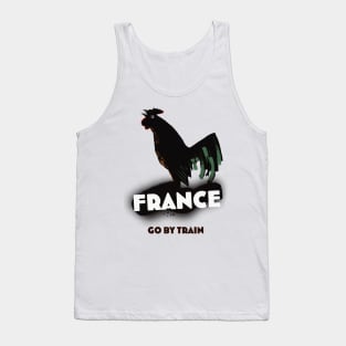 France cockerel "Go By Train" Tank Top